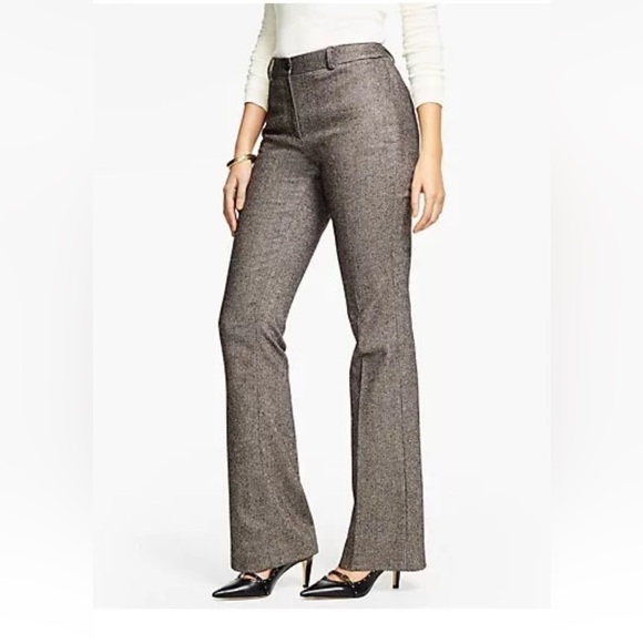 Talbots Sz 14 Raleigh Wool Blend Flattering Front Grayish Speckled Slacks - Picture 1 of 10